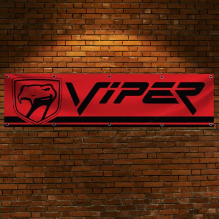 Dodge Viper Banner 2×8 ft Car Hellcat flag Show Man Cave Garage Wall Decor Large Sign Garden Outdoor Indoor Banner