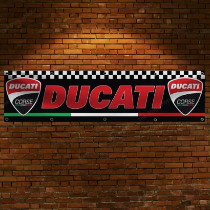 Ducati Corse Banner 2x8 ft Motorcycle Racing car flag Show Man Cave Garage Wall Decor Large Sign Garden Outdoor Indoor Banner