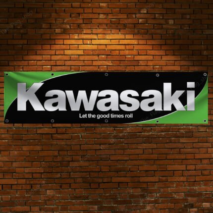 Kawasaki flag 2x8ft Motorcycle Racing Show Man Cave Garage Wall Decor Bike Large Sign Outdoor Indoor Banner