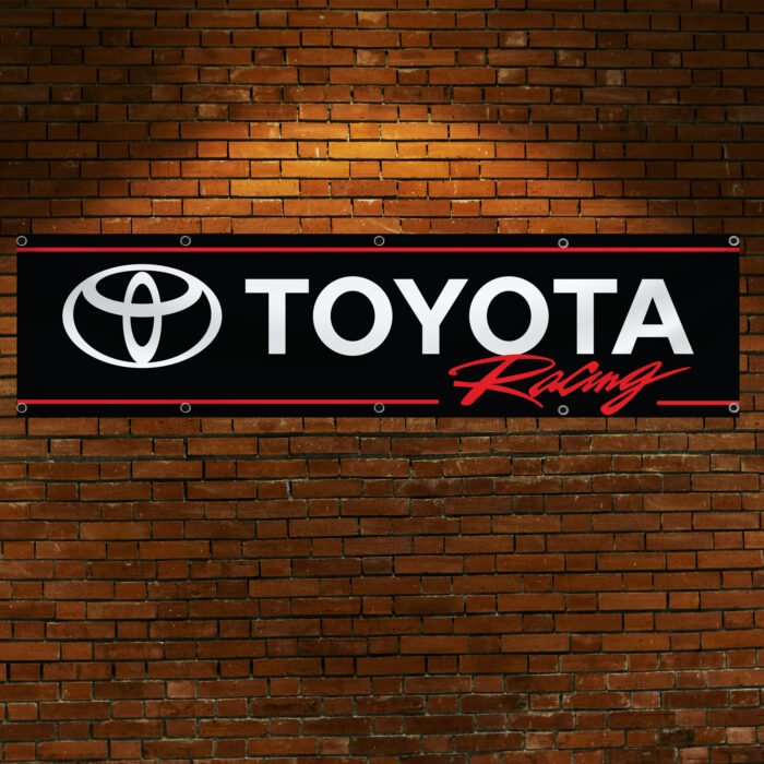 toyota racing banner flag garage wall decor