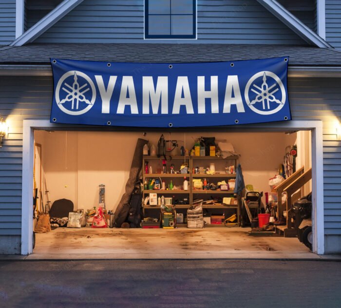 Yamaha Flag Banner 2x8ft Motorcycle Show Man Cave Flag Garage Wall Decor Large Sign Outdoor Indoor Legendary Garden Banner