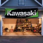 Kawasaki Banner 2x8ft Motorcycle Racing Flag Show Man Cave Garage Wall Decor Bike Large Sign Outdoor Indoor Display