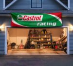 Castrol Racing Banner 2x8 ft Racing Car flag Show Man Cave Garage Wall Decor Large Sign Garden Outdoor Indoor Banner