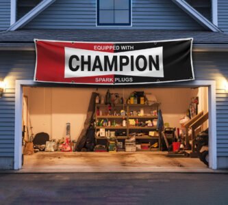 Champion Spark Plugs Banner 2x8ft flag Show Man Cave Garage Wall Decor Large Sign Garden Outdoor Indoor Banner