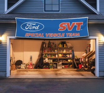 Ford SVT Banner 2x8ft Racing Car Show Man Cave Flag Garage Wall Decor Large Sign Outdoor Indoor Banner