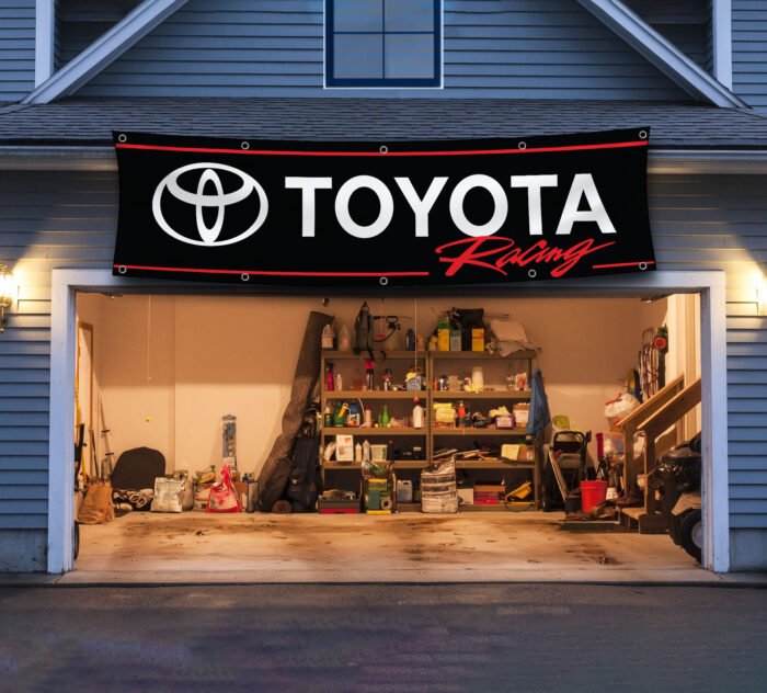 toyota racing banner flag garage wall decor