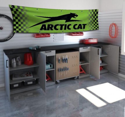 arctic cat racing flag banner 2x8ft