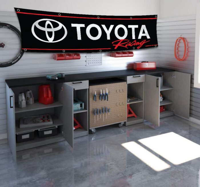 toyota racing banner flag garage wall decor