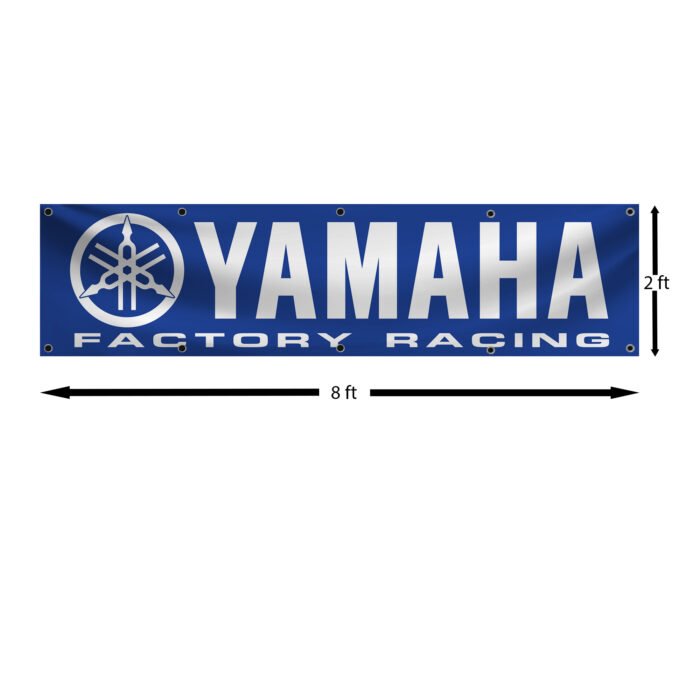 Yamaha Flag Banner 2x8ft Motorcycle Show Man Cave Flag Garage Wall Decor Large Sign Outdoor Indoor Legendary Garden Banner