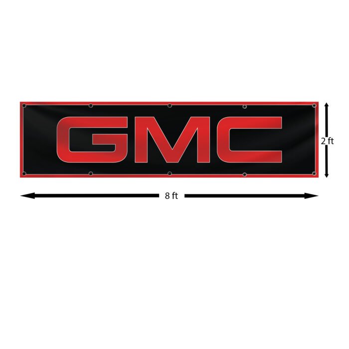 GMC Banner 2x8 ft Racing Car Motor flag Show Man Cave Garage Wall Decor Large Sign Garden Outdoor Indoor Banner