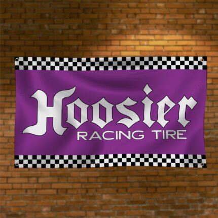 Hoosier Flag 3x5ft Car Show Racing Tire Banner Garage Man Cave Wall Decor Sign