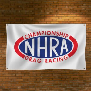 NHRA Drag Racing 3x5 ft Flag Championship White Banner Hot Rod National Association Wall Decor Garage Workshop Display