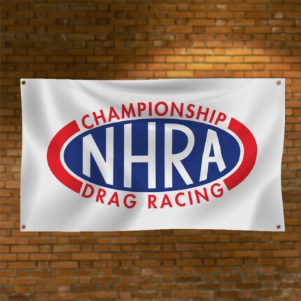 NHRA Drag Racing 3x5 ft Flag Championship White Banner Hot Rod National Association Wall Decor Garage Workshop Display