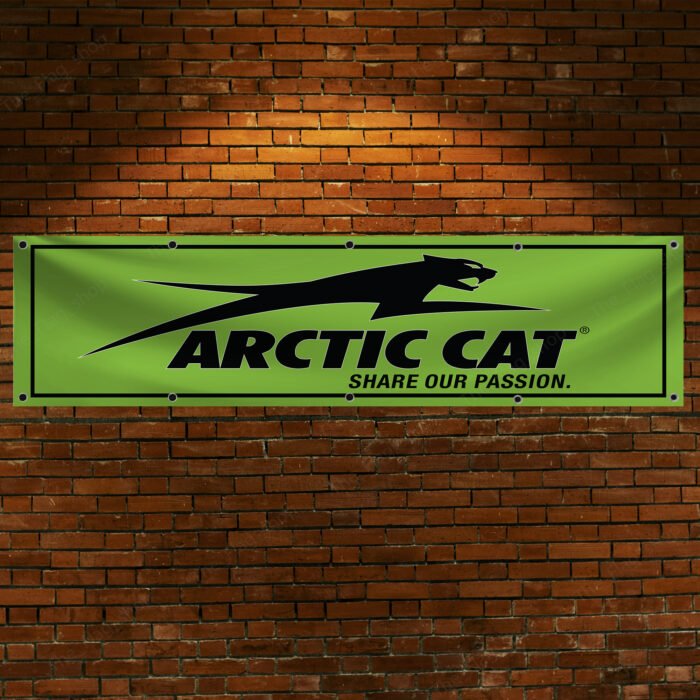 arctic cat racing flag banner 2x8ft