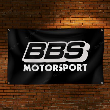 "Show off your love for BBS with this 2x8 ft banner flag. Perfect for car racing enthusiasts, garages, man caves, and shops, this durable banner features bold BBS branding and is ideal for showcasing wheels and rims. Great for indoor and outdoor use, it’s the ultimate décor item to highlight your passion for automotive style and performance."