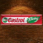 "Display your passion for motorsport with this 2x8 ft Castrol Racing banner flag. Featuring bold Castrol branding and vibrant racing-inspired graphics, this banner is perfect for car enthusiasts, racing fans, and collectors. Ideal for man caves, garages, workshops, or automotive shows, it’s a standout addition to any wall décor. Made from durable, high-quality materials, this large banner is designed for both indoor and outdoor use, making it suitable for gardens, events, or personal spaces. Whether you’re showcasing your love for racing heritage or upgrading your décor, this Castrol Racing flag is the ultimate sign for fans of performance and automotive excellence."