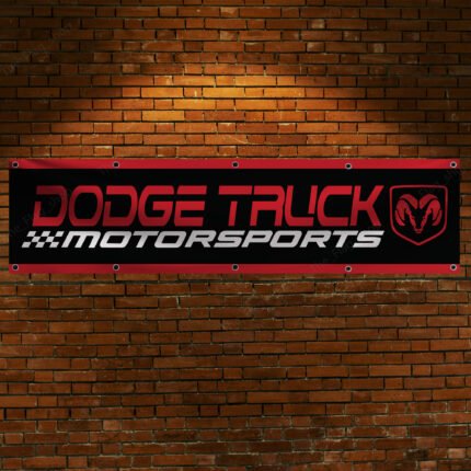 "Celebrate your passion for Dodge trucks and motorsports with this high-quality flag banner, designed for true enthusiasts. Featuring bold Dodge branding and motorsport-inspired graphics, this banner is the perfect addition to any garage, workshop, man cave, or truck show display. Made from durable materials, it ensures vibrant colors and long-lasting appeal, suitable for both indoor and outdoor use. Whether you're a fan of Dodge's legendary performance or showcasing your love for trucks at events, this banner is a must-have. Highlighting Dodge’s reputation for power, durability, and motorsport excellence, this flag is the ultimate wall décor for fans of the iconic brand."