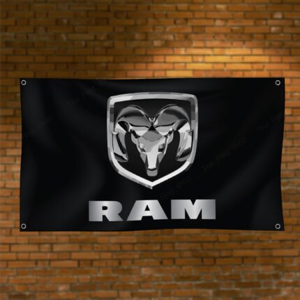 "Show your pride in Dodge Ram with this premium flag, perfect for truck enthusiasts and fans of rugged performance. Featuring bold Ram branding and high-quality design, this flag is ideal for garages, man caves, workshops, or outdoor events. Durable and vibrant, it’s the perfect décor piece to showcase your passion for Dodge Ram's legacy of strength and reliability."