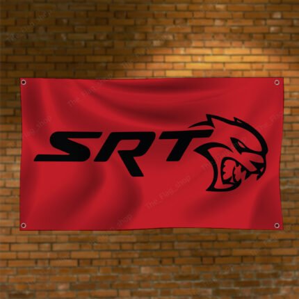 "Showcase your passion for high-performance vehicles with this Dodge SRT flag, perfect for car enthusiasts and racing fans. Featuring bold SRT branding and iconic Dodge graphics, this flag is ideal for garages, man caves, workshops, or car shows. Made from durable, high-quality materials, it’s designed for both indoor and outdoor use. Celebrate the power, speed, and legacy of Dodge SRT with this vibrant and stylish flag, a must-have décor piece for any true fan of American muscle and performance engineering."