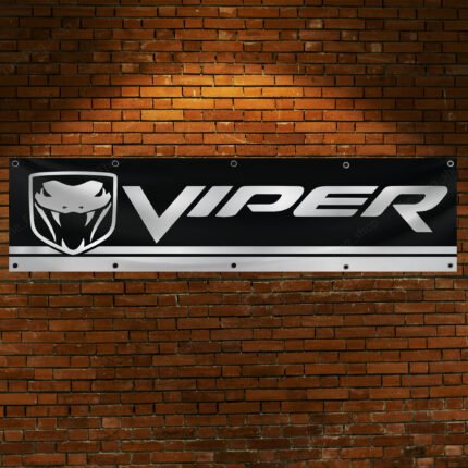 "Celebrate the legacy of the iconic Dodge Viper with this high-quality banner, perfect for car enthusiasts and collectors. Featuring bold Dodge Viper branding and sleek graphics, this banner is ideal for garages, man caves, workshops, or car shows. Crafted from durable materials, it ensures vibrant colors and long-lasting appeal for both indoor and outdoor use. Whether you're showcasing your passion for the Viper’s legendary power and performance or enhancing your automotive décor, this banner is a must-have for fans of American muscle and cutting-edge design."