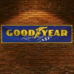 Goodyear Tires Racing Banner Flag 2x8 ft Car Show Garage Man Cave Wall Decor Sign