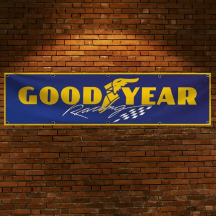 Goodyear Tires Racing Banner Flag 2x8 ft Car Show Garage Man Cave Wall Decor Sign