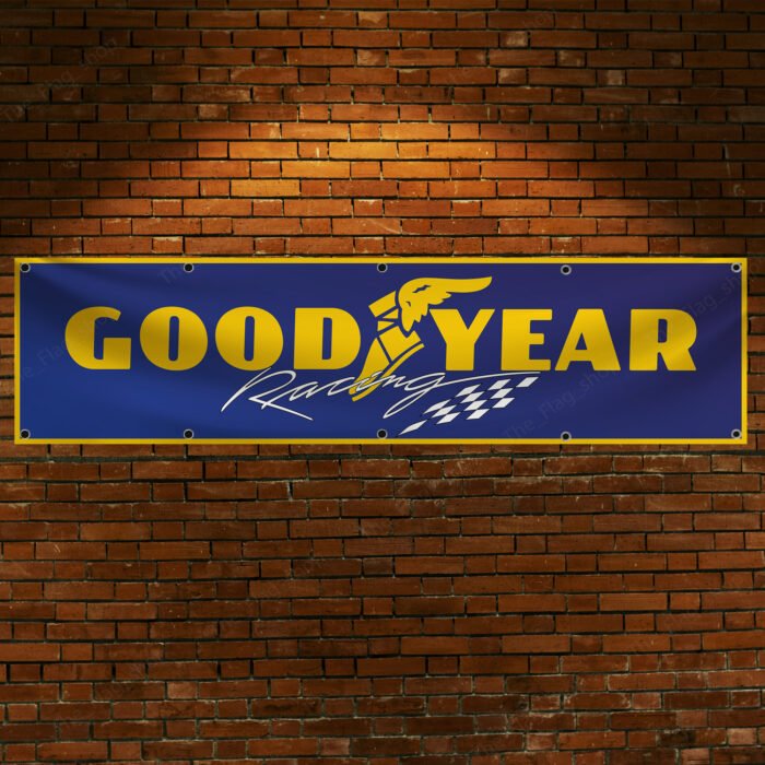 Goodyear Tires Racing Banner Flag 2x8 ft Car Show Garage Man Cave Wall Decor Sign