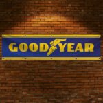 Goodyear Tires Racing Banner Flag 2x8 ft Car Show Garage Man Cave Wall Decor Sign