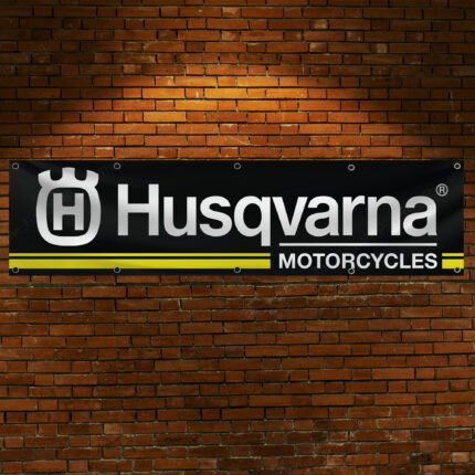 Husqvarna Banner Flag 2x8ft Motorcycle Racing Garage Man Cave Wall Decor Sign