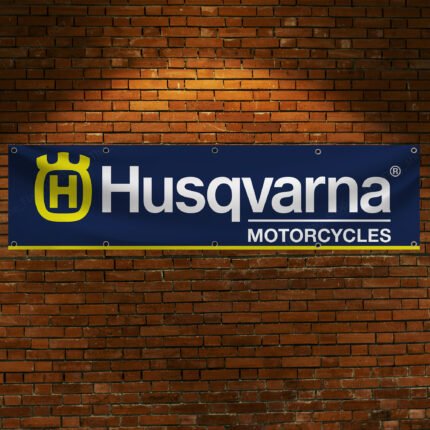 Husqvarna Banner Flag 2x8ft Motorcycle Racing Garage Man Cave Wall Decor Sign