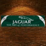 Jaguar The Art of Performance 2x8ft Banner Flag Racing Car Show Garage Man Cave Wall Decor Sign