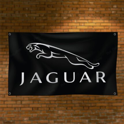 Jaguar 3x5ft Flag Banner Racing Car Show Garage Workshop ManCave Wall Decor Sign