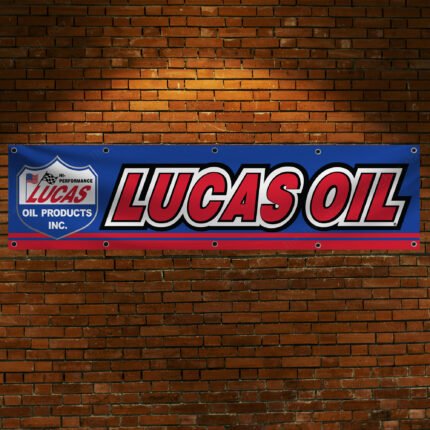 Lucas Oil Flag Banner 2x8 ft Drag Racing Motorcross Man Cave Wall Decor Sign