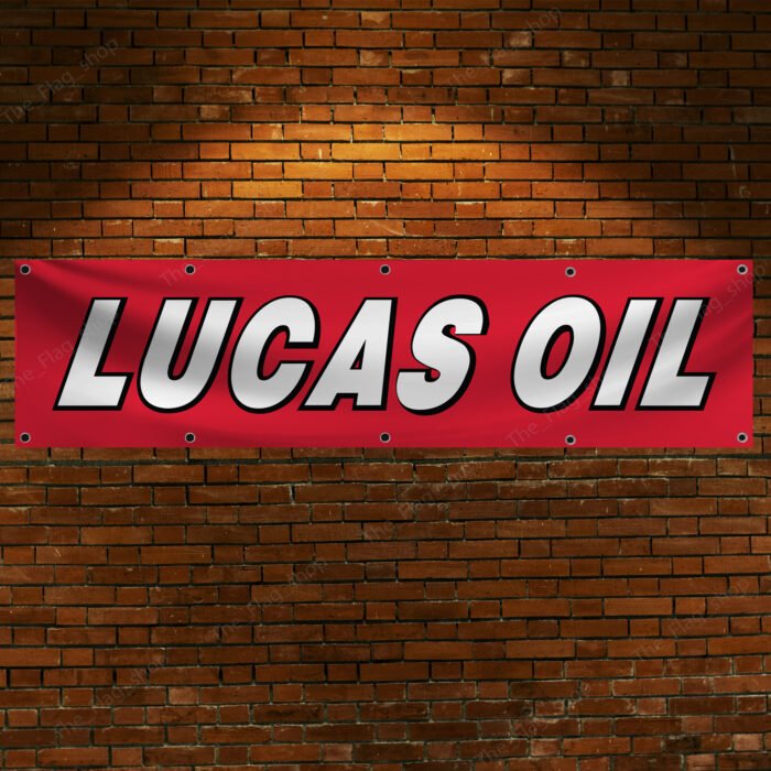 Lucas Oil Flag Banner 2x8 ft Drag Racing Motorcross Man Cave Wall Decor Sign