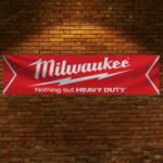 Milwaukee Tools Banner 2x8FT - Car Show Flag Garage Man Cave Wall Decor Sign