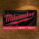 Milwaukee Power Tools Banner 3x5FT Flag Car Show Man Cave Garage Wall Decor Sign