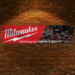 Milwaukee Tools Banner 2x8FT Nothing but the heavy duty Car Show Flag Garage Man Cave Wall Decor Sign