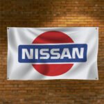 Nissan Car Logo Banner 3x5 FT – NISMO Racing Car Show Wall Flag for Man Cave & Garage Decor