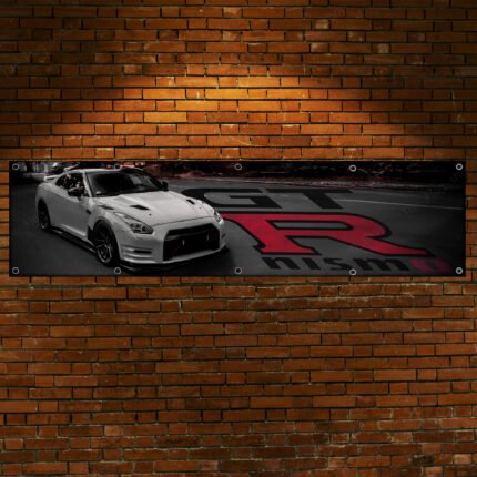 Nissan GTR Nismo Racing Sport Car Flag Banner 2x8 FT – High-Speed Automotive Wall Decor for Man Cave, Garage, or Showroom