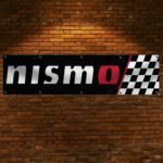 Nissan Nismo Checkered Banner 2x8 FT – NISMO Racing Sport Speed Car Flag for Man Cave & Show Display