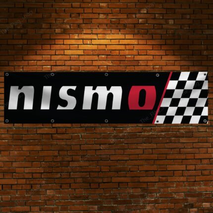 Nissan Nismo Checkered Banner 2x8 FT – NISMO Racing Sport Speed Car Flag for Man Cave & Show Display