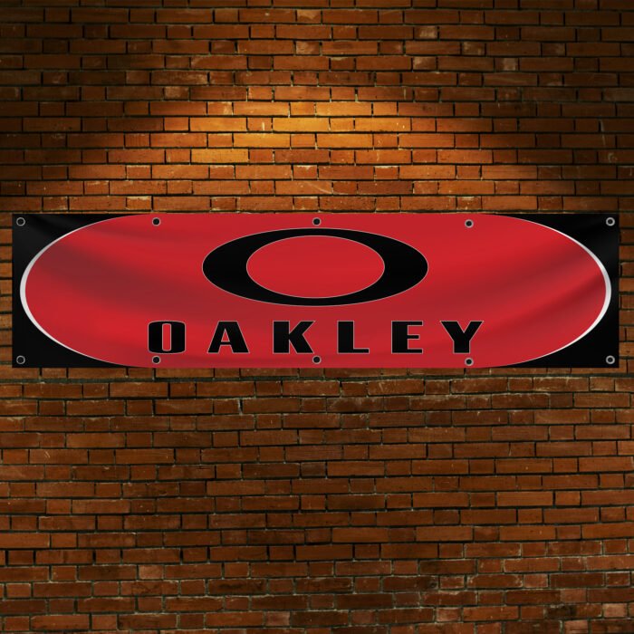 Oakley Banner 2x8 ft Sunglasses Promotional Man Cave Wall Decor Garage Sign – Perfect for Oakley Fans & Collectors!