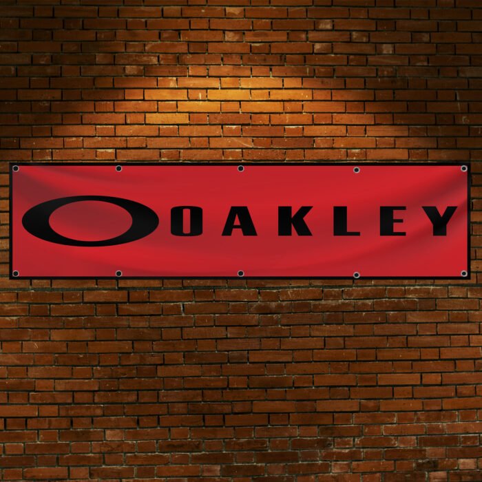 Oakley Flag Banner 2x8 ft Sunglasses Promotional Man Cave Wall Decor Garage Sign – Perfect for Oakley Fans & Collectors!