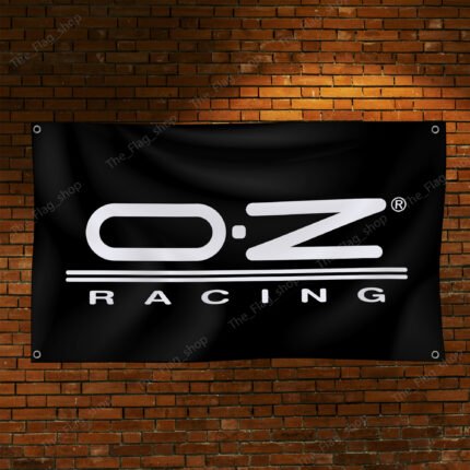 OZ Racing Wheels Flag 3x5 ft Car Show Black Banner Garage Man Cave Wall Decor Sign