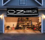 OZ Racing Wheels Banner 2x8 ft – Car Show Black Flag Garage Man Cave Display Workshop Large Sign