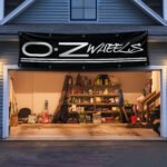 OZ Racing Wheels Banner 2x8 ft Car Show Black Flag Garage Man Cave Display Workshop Large sign