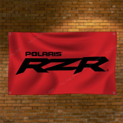 Polaris RZR Flag 3x5 FT – Racing Off-Road Car Show, Dirt Track, Garage, Man Cave Banner Wall Decor Sign