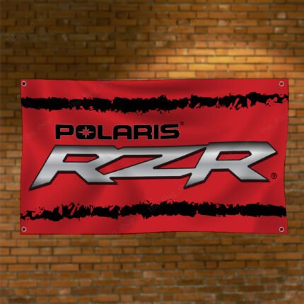 Polaris RZR Flag 3x5 FT – Racing, Car Show, Garage, and Man Cave Banner Wall Decor Sign