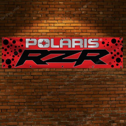 Polaris RZR Banner 2x8 FT – Off-Road Racing, Car Show, Dirt Track Competitions, Garage, Man Cave Wall Decor Sign