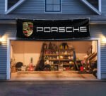 Porsche Flag Banner 2x8ft – Racing Car Flag, Man Cave, Garage Decor, Large Sign